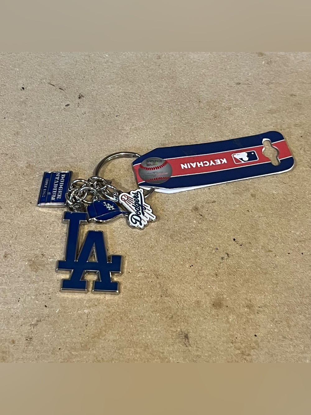 Los Angeles Dodgers Blue Logo Charms Keychain with MLB Tag